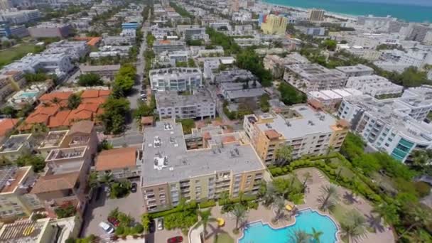 Luftbild miami Strand Nachbarschaft — Stockvideo
