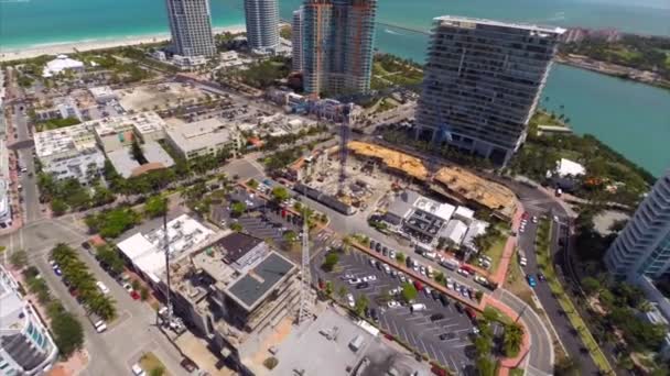 Luchtfoto beeldmateriaal van miami beach ten zuiden van 5th street — Stockvideo