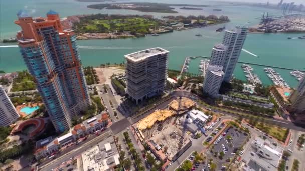 Playa aérea de miami — Vídeos de Stock