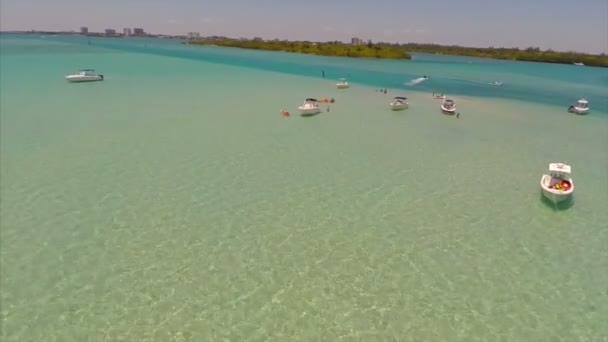 Luchtfoto video van een zandbank — Stockvideo