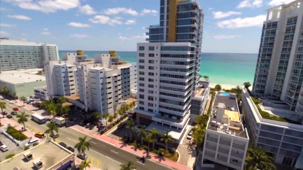 Letecká videa moderní architektura miami beach — Stock video