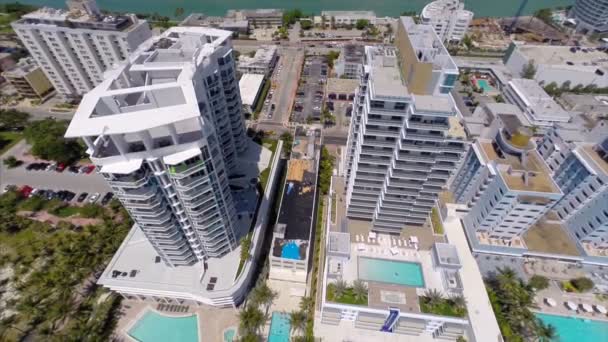 Luftbild miami Strand Architektur — Stockvideo