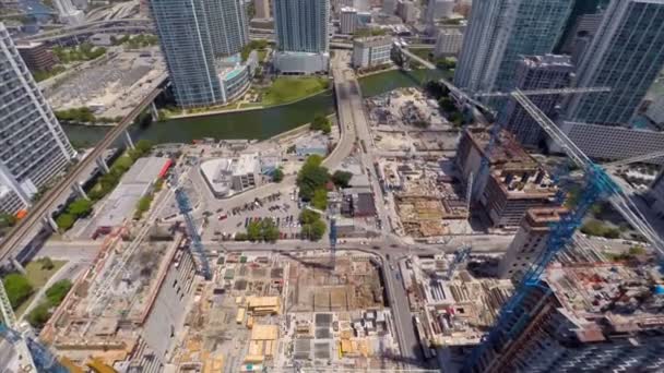 Sitio de construcción Miami Beach — Vídeo de stock