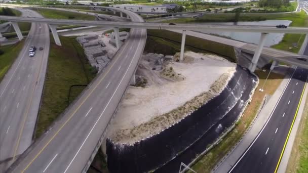 Aerial video of a highway interchange — Stock Video