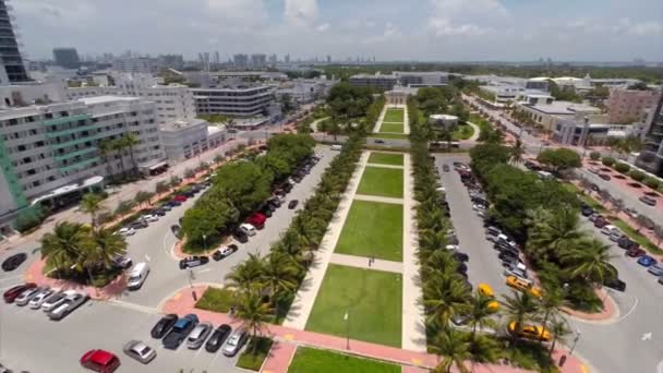 Luchtfoto video collins park miami beach — Stockvideo