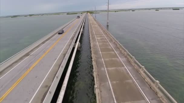 フロリダのキーの橋の航空のビデオ — ストック動画