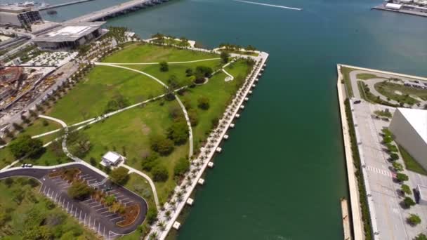 Luchtfoto video Museumpark downtown miami — Stockvideo