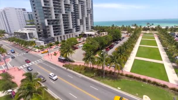 Aerial video Collins Park Miami Beach — Stock Video