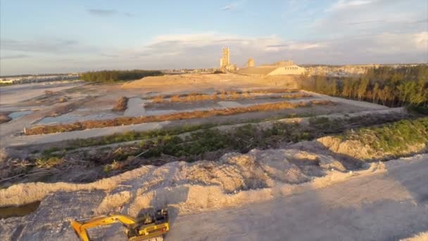 Sitio de excavación de vídeo aéreo — Vídeos de Stock