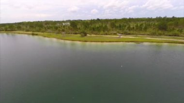 Göl bir doğa ortamda hava video