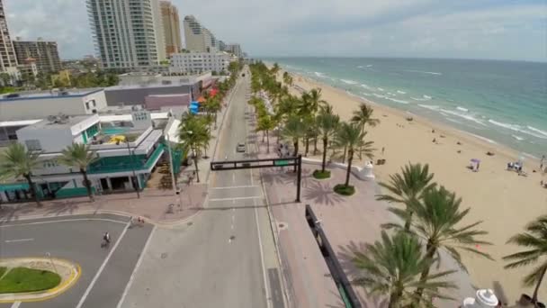 Luftaufnahmen vom Strand von Fort Lauderdale — Stockvideo