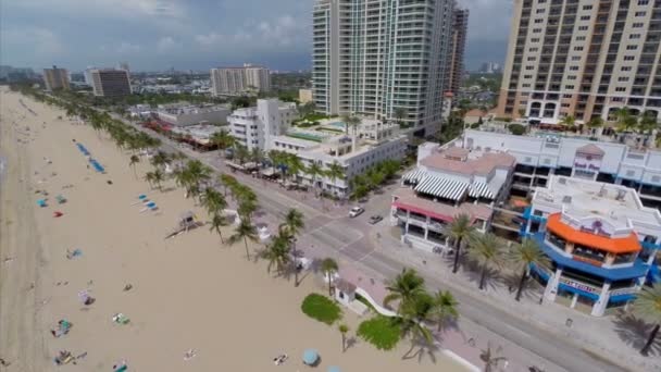 Luftaufnahmen vom Strand von Fort Lauderdale — Stockvideo