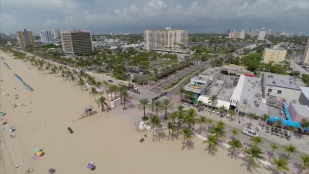 Aerial video footage Fort Lauderdale Beach — Stock Video