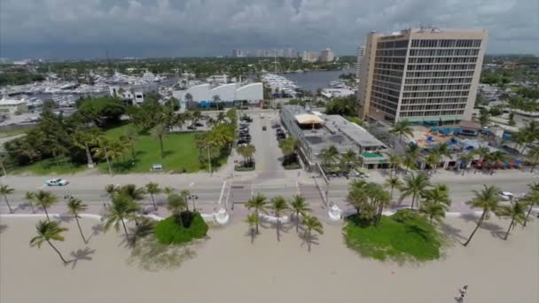 Aerial video footage Fort Lauderdale Beach — Stock Video