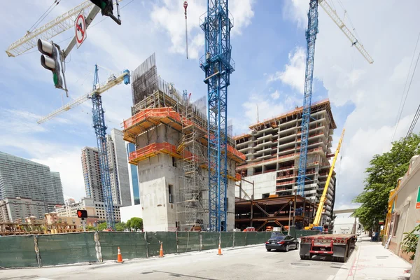 Stad brickell centrum in aanbouw — Stockfoto