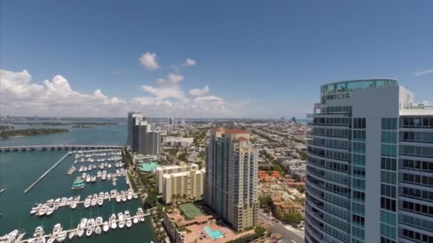 Panorama Miami Beach Marina — Stockvideo