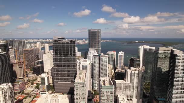 Stadssidan Visa Antenn Bilder Drönarklämma Miami 2021 — Stockvideo