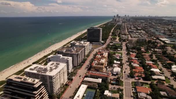 Miami Beach Champlain Kuleleri Nden 5Km Hava Çekilmesi — Stok video