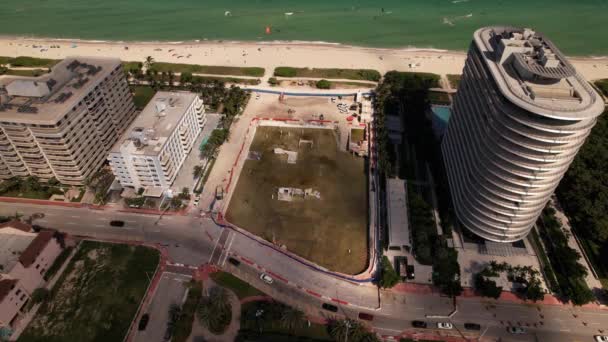 Champlain Towers South Site Surfside Miami Clip Aerodinámico Estático — Vídeos de Stock