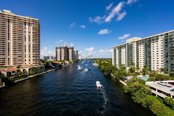 Photo Aérienne Intracoastal Waterway Miami Aventura — Photo