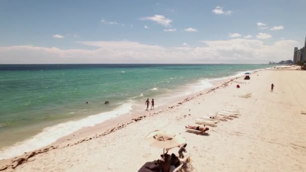 Miami Beach Flygbilder Drönare Staden Sunny Isles Beach — Stockvideo