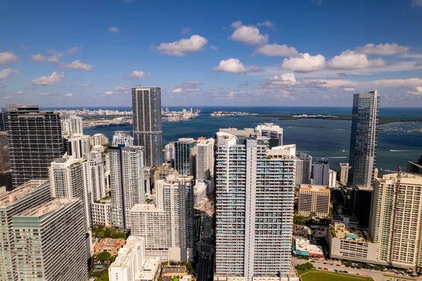 Foto Del Dron Aéreo Downtown Miami Florida — Foto de Stock