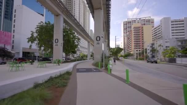 Movie Video Brickell Underline Open Area Public Park Space City — стокове відео