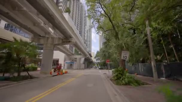 Escena Ciudad Miami Brickell 60Fps — Vídeo de stock