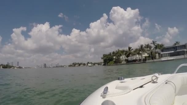 Timelapse video boating in Miami — Stock Video