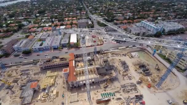 Gru da costruzione a Miami Beach — Video Stock