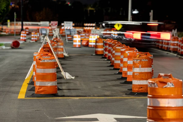 Miami Beach Usa October 2021 Night Photo Streets Closed Construction — 스톡 사진