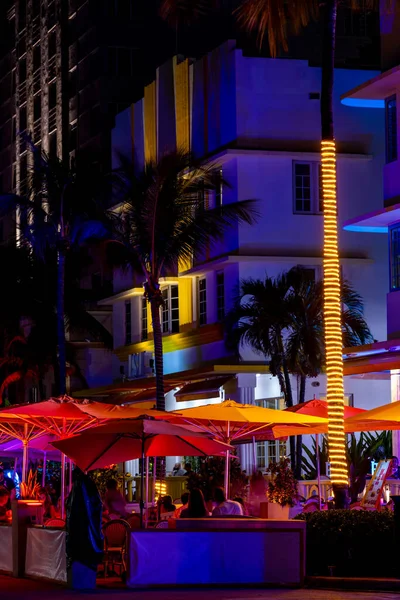 Miami Beach Floride États Unis Octobre 2021 Photo Nuit Restaurant — Photo