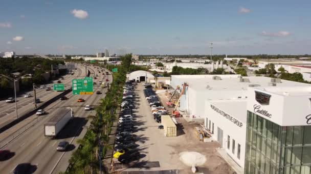 Vídeo Aéreo Ocean Cadillac Murgado Automotive Group Construcción — Vídeo de stock