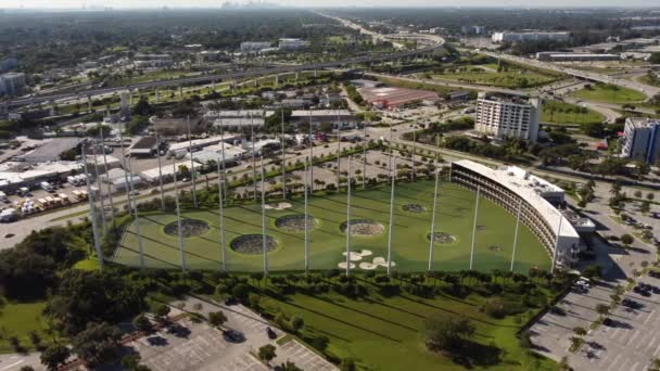 Topgolf Miami Antenne Drone Video — Stockvideo
