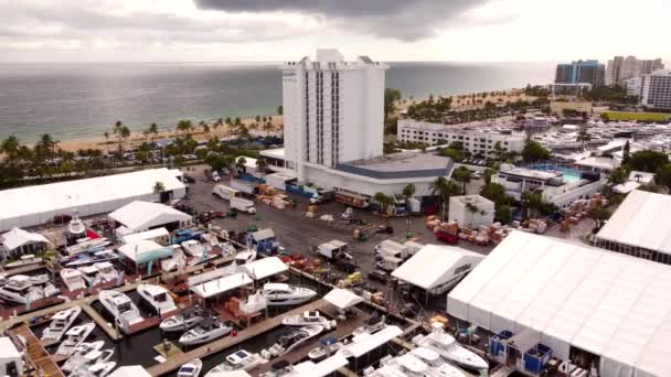 Exposición Barco Fort Lauderdale Bahia Mar Hotel Resort — Vídeo de stock
