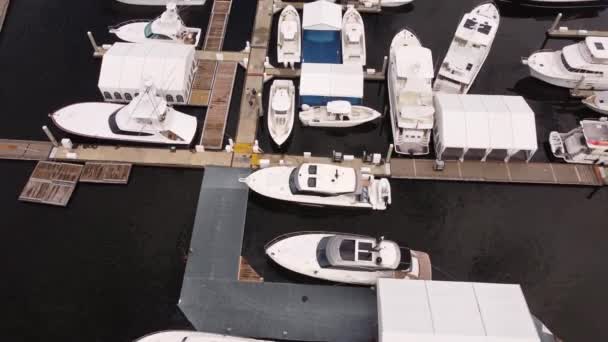 Fort Lauderdale International Boat Show Luchtfoto Drone Beelden — Stockvideo