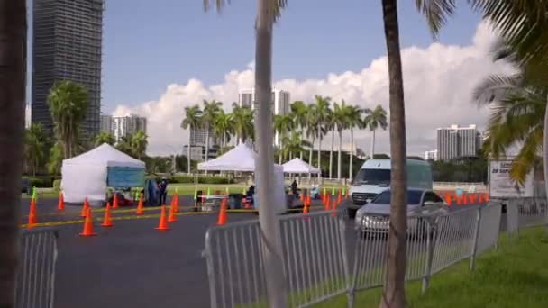 Provnings Och Vaccinationsplats Miami Ftx Arena 60Fps Videoinspelning Med Gimbal — Stockvideo