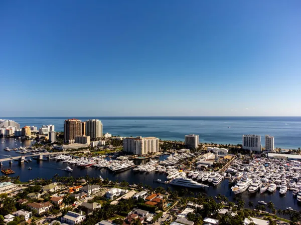 Luftbild Drohne Flibs Fort Lauderdale International Boat Show Usa — Stockfoto