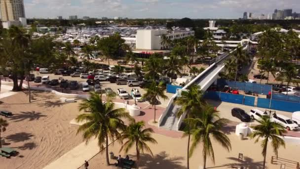 Pedestrian Overpass Fort Lauderdale Beach — Stock Video