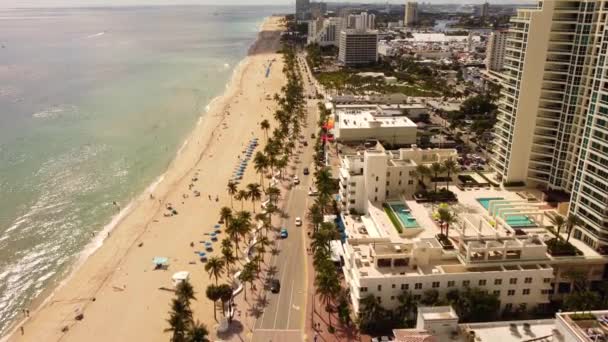 Film Lotu Ptaka Fort Lauderdale Beach Blvd — Wideo stockowe