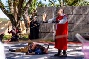 Hollywood, FL, ABD - 31 Ekim 2021: Camelot Günleri Ortaçağ Festivali TY Park Hollywood FL