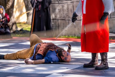 Hollywood, FL, ABD - 31 Ekim 2021: Camelot Günleri Ortaçağ Festivali TY Park Hollywood FL