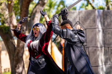 Hollywood, FL, ABD - 31 Ekim 2021: Camelot Günleri Ortaçağ Festivali TY Park Hollywood FL