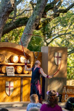 Hollywood, FL, ABD - 31 Ekim 2021: Camelot Günleri Ortaçağ Festivali TY Park Hollywood FL