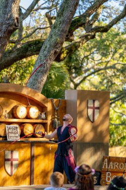 Hollywood, FL, ABD - 31 Ekim 2021: Camelot Günleri Ortaçağ Festivali TY Park Hollywood FL