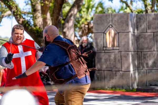 Hollywood, FL, ABD - 31 Ekim 2021: Camelot Günleri Ortaçağ Festivali TY Park Hollywood FL