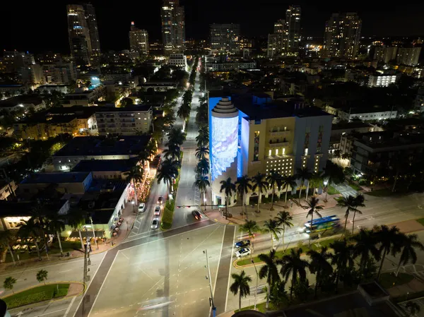 Miami Beach Usa November 2021 Aerial Photo 404 Washington Avenue — Stock Photo, Image