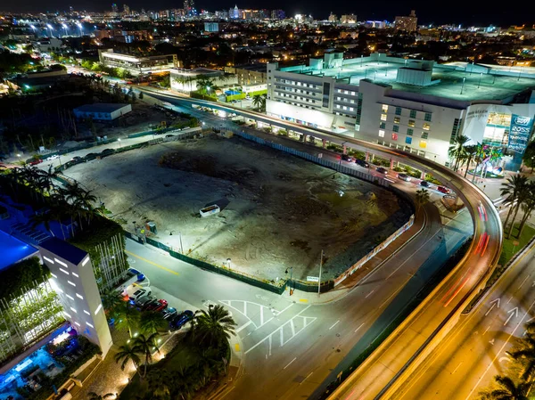 Miami Beach Usa November 2021 Aerial Photo Five Park Construction — стокове фото