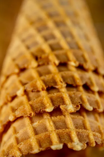 Waffle Dondurma Külahının Makro Fotoğrafı — Stok fotoğraf