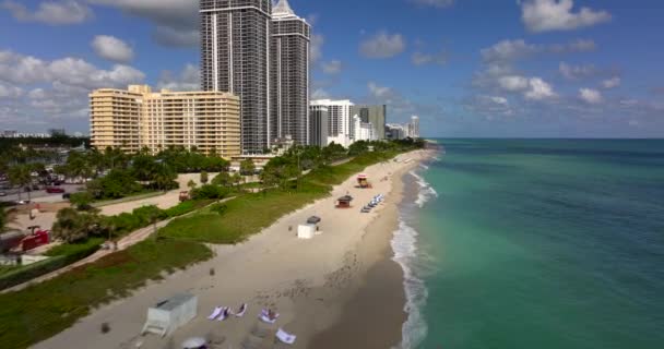 Invierno Aéreo Tomando Sol Miami Beach Usa — Vídeo de stock